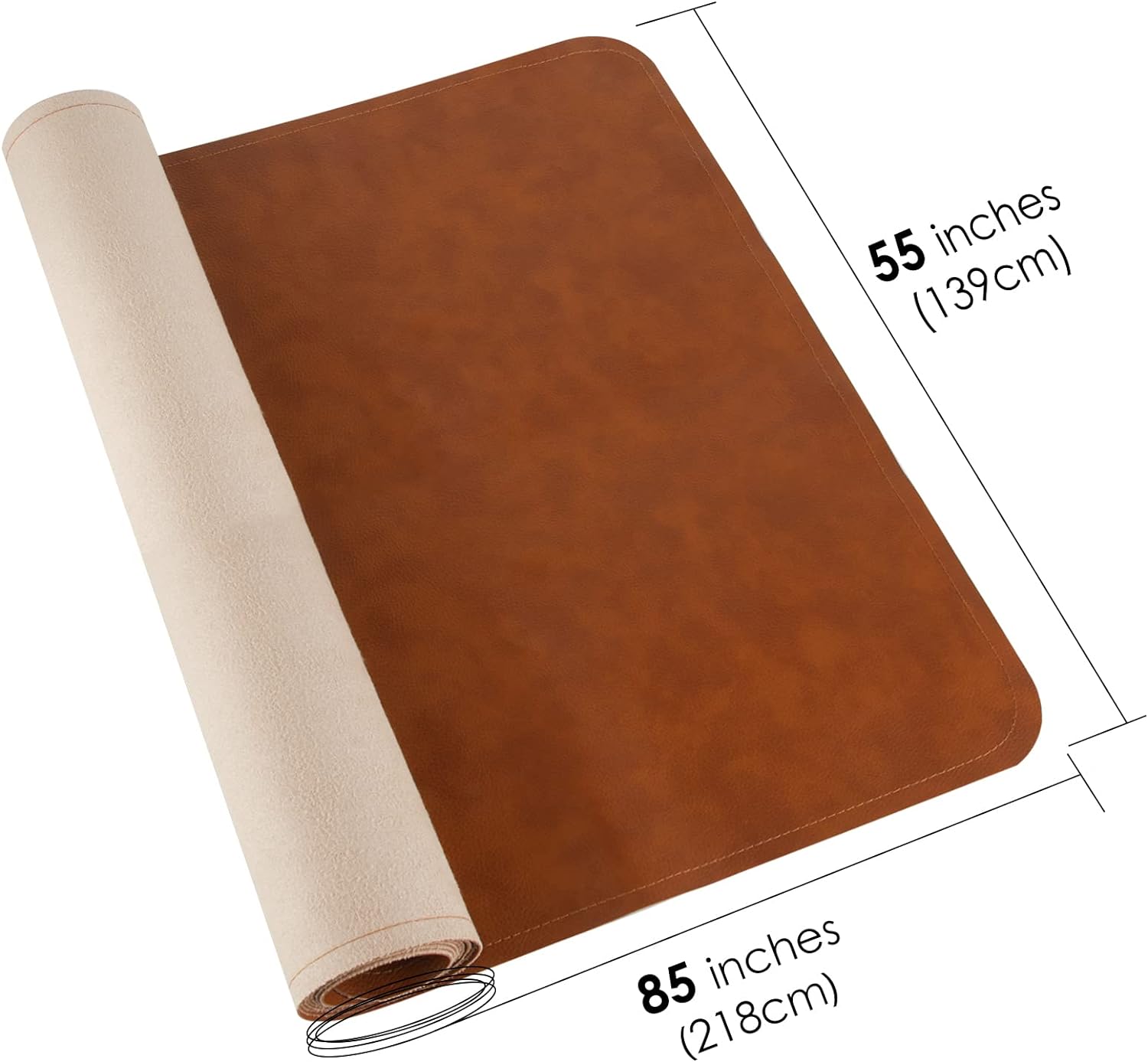 Linkidea Vegan Leather Table Cloth, Outdoor Camping Table Cover, 85" x 55" Wipeable Rectangle Dining Table Pads Protector for Coffee Table, Dining Room Table 24Hr Smart